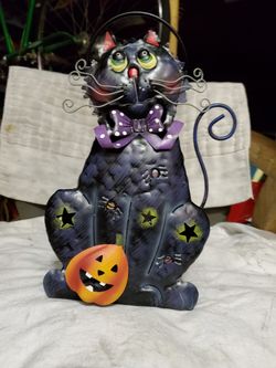 Halloween candle cat .