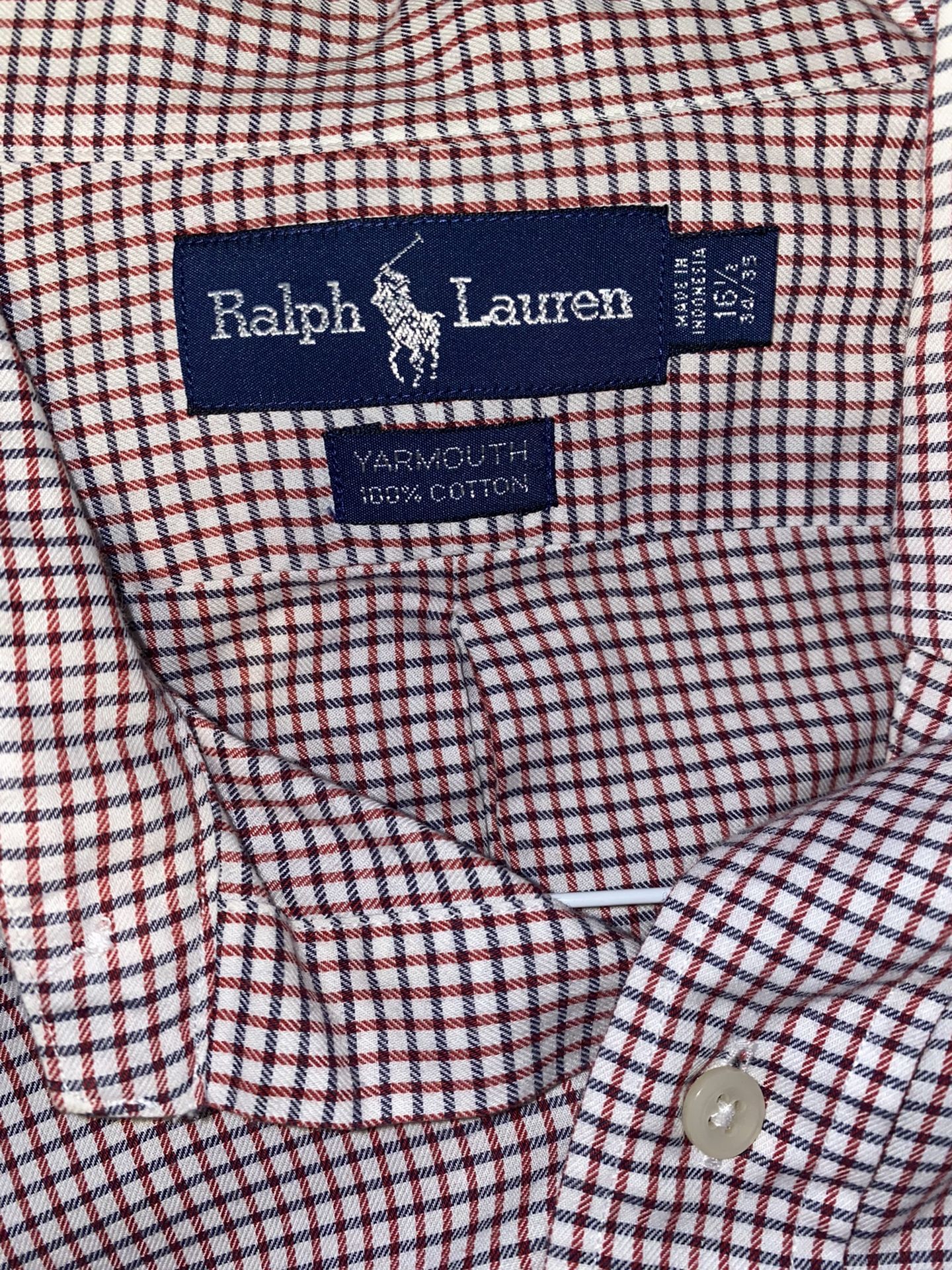 Ralph Lauren-16 1/2-White,Black,Red