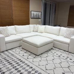 6pc White Cloud Sectional