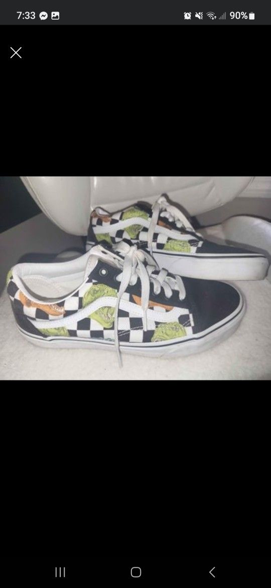 Custom Checker Dinosaur Vans