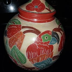 Nicaraguan Folk Art Parrot Pottery 