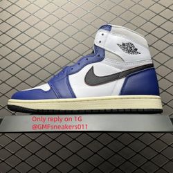 Air Jordan 1 Retro High OG  White Deep Royal Blue