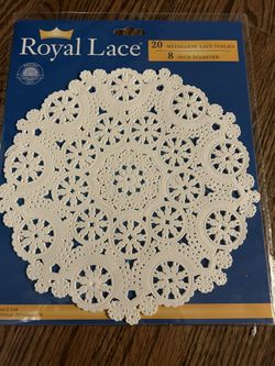 Royal Lace Doilies -8” Round - Set Of 20