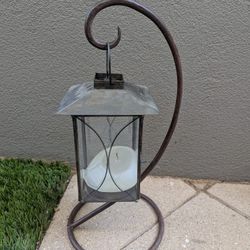 Metal And Glass Candle Holder