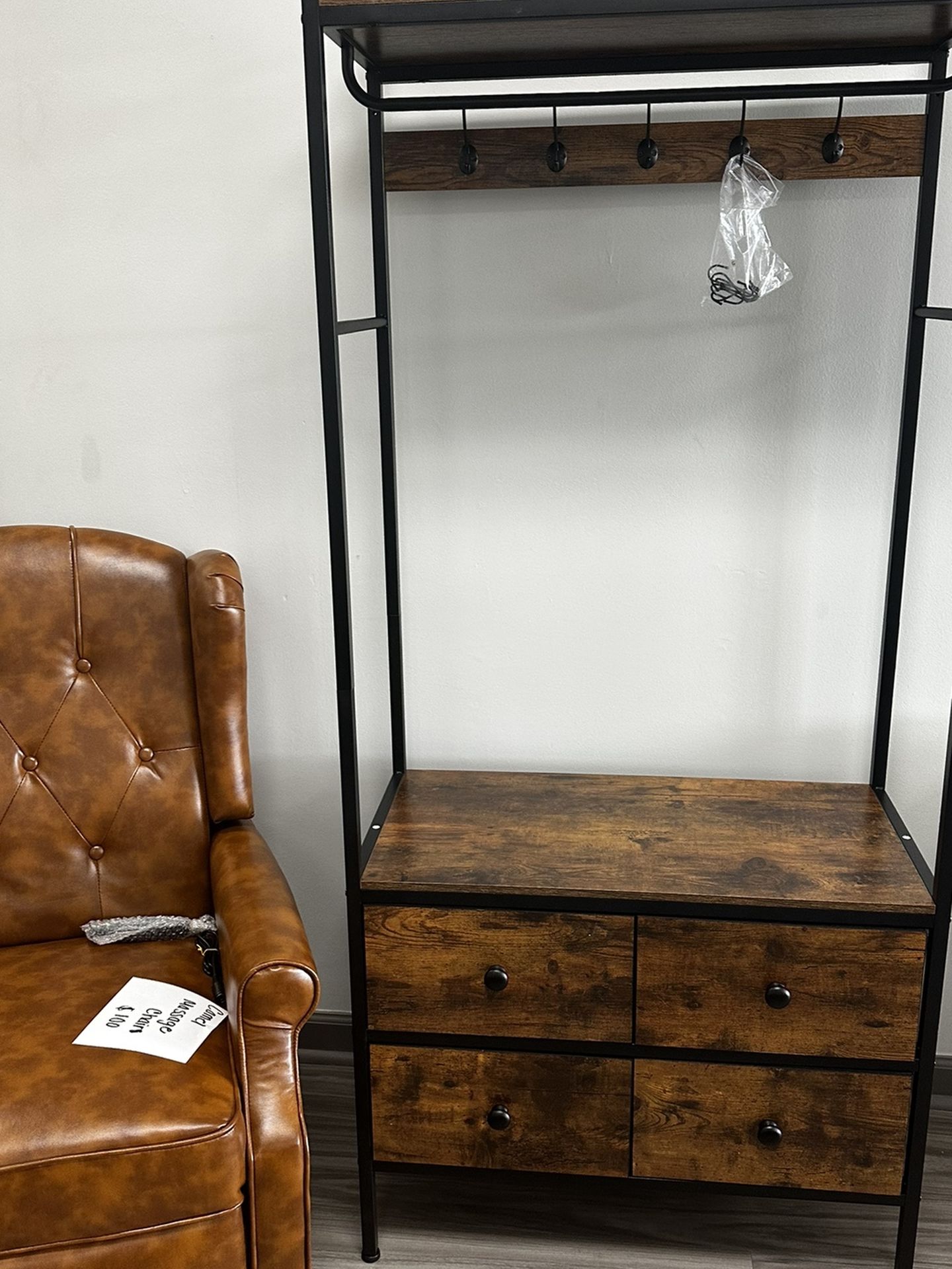 Entry Way Coat Rack With Storage Bins
