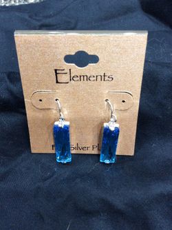 Elements fine silver plated turquoise earrings