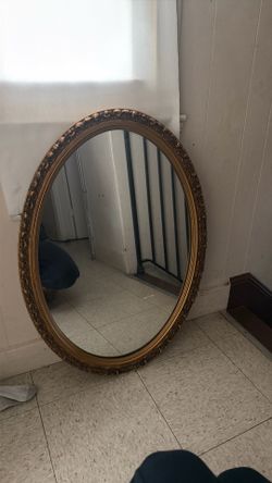 Gold Oval Vintage Mirror