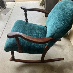 Vintage Teal Rocking Chair
