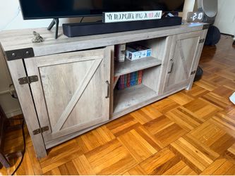 Farmhouse TV Stand / Media Console — Gray Wood Finish