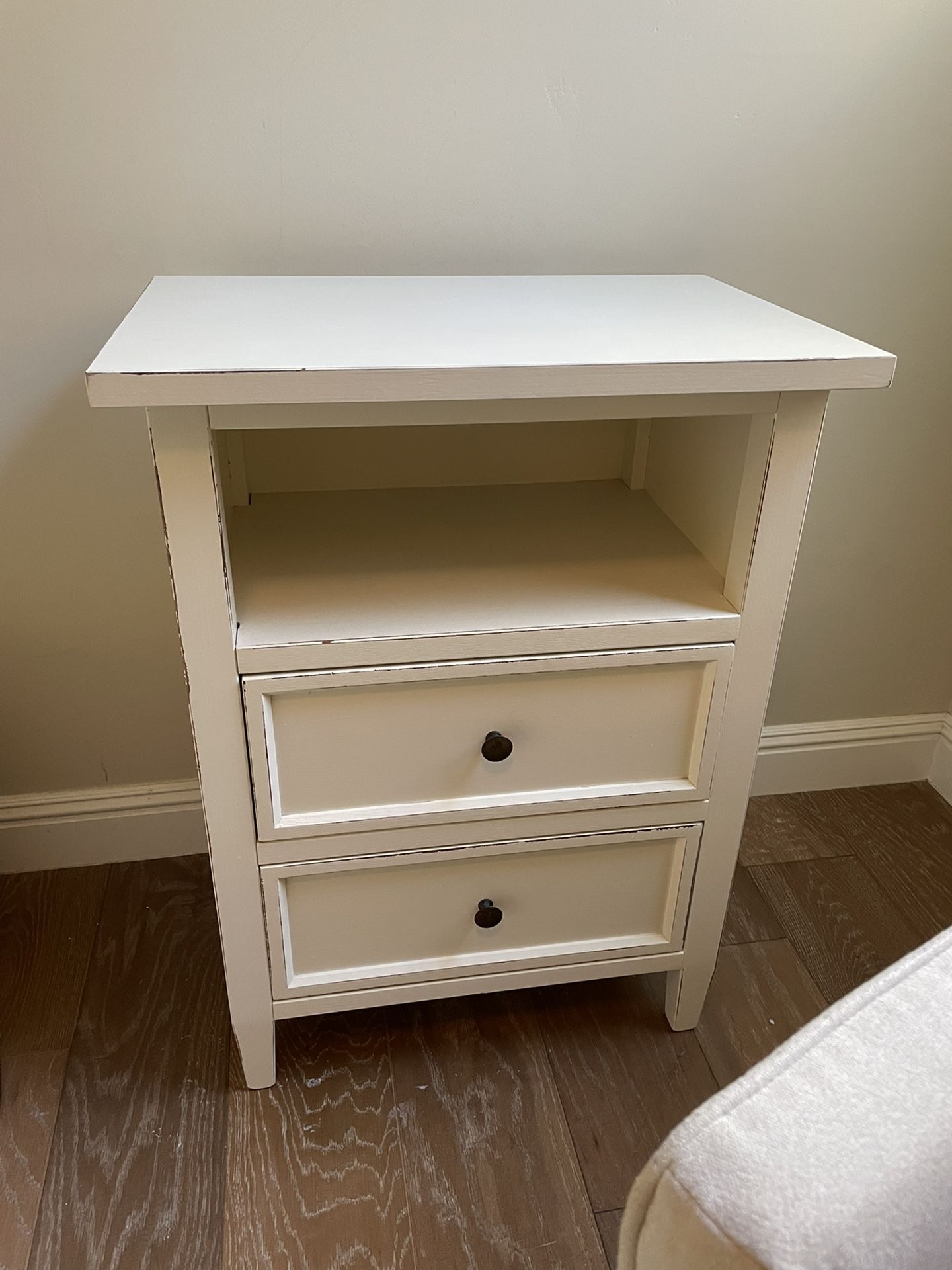 Crate & Barrel Harbor Vamelie (ivory) 2-Drawer Nightstand