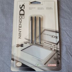 Nintendo DS Original Stylus Pen 3 Pack OEM First Edition Black Sealed