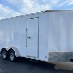 Cargo 7’x16’ plus V-Nose (18ft) Enclosed Trailer 