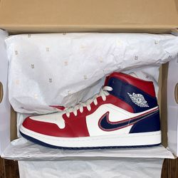 Brand New Jordan 1 Mid “USA” (W) Men’s Size 10.5/Womens Size 12