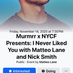 1 Ticket Transfer & Sale Matteo Lane & Nick Smith
