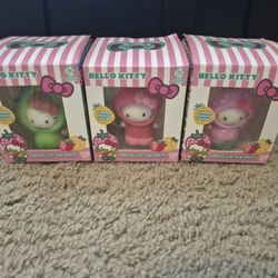 Complete Set x3 - 2” Hello Kitty Dress-Up Squishy Costume & Surprise Costume HTF