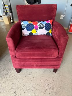 Burgundy Velvet Upholstered Accent Chair