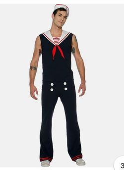 Men’s Sailor Costume – Navy Halloween Costume with Hat