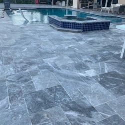 Ocean Blue Tahoe Marble Travertine Tumbled Pavers In Stock Special OFFER!!!  French Patter , 12x24, 16x24