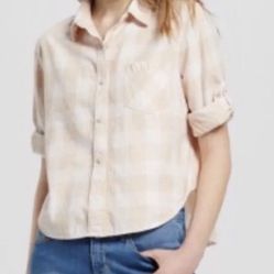 NWT Mossimo Supply Co. Plaid Buttom Up Shirt. Size S, Size M,  Size  L. 