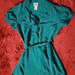 WOMEN'S ANTHROPOLOGIE TABITHA DRESS TEAL GREEN SIZE 6