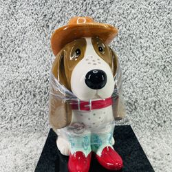 Pioneer Woman Cowboy Charlie Cookie Jar Country Red Blue Boots Stoneware New
