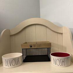 Rae Dunn Pet Bowls & Toy Storage Bin 🐾