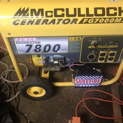 McCulloch 7800 Electric start generator. 