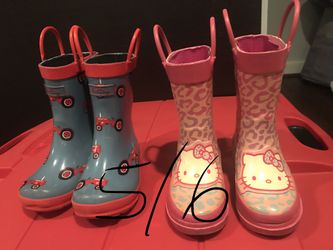 Rain boots girl or boy each $10 both $15 size 5/6