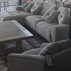 Sofa And Swivel Accent Chair Like New 