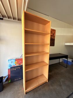 Wooden tall bookshelf
