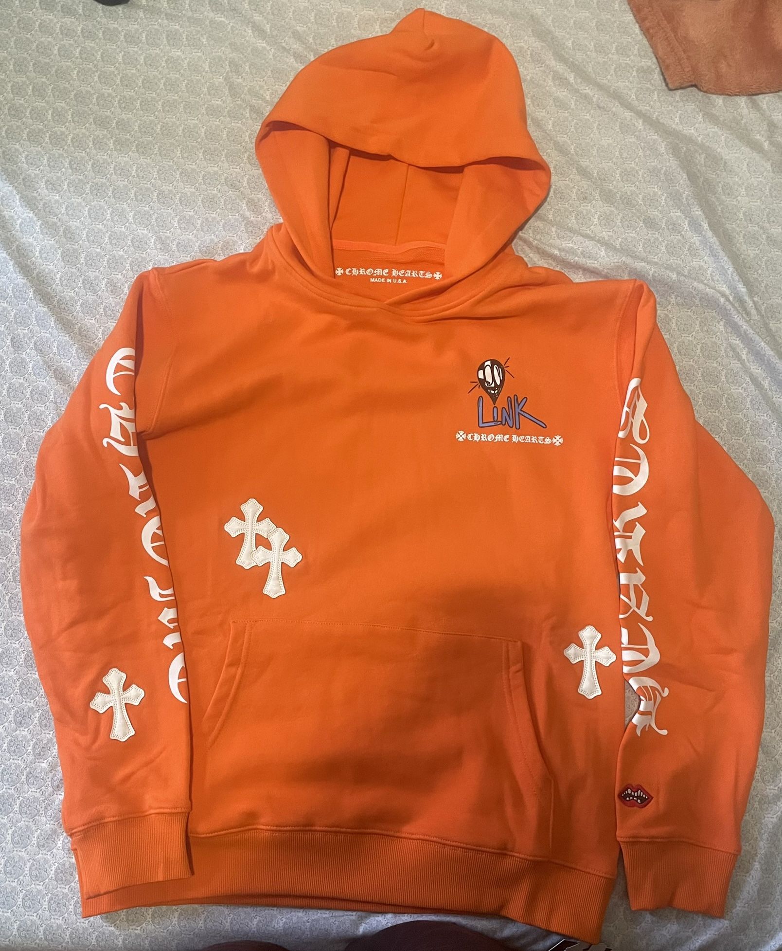 Orange Chrome Heart Hoodie
