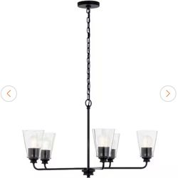 Kichler Ashba 5-Light Chandelier with Clear Glass in Black