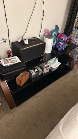 Glass and wood tv stand