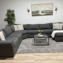 Macys Grey Sectional Couch - Delivery Available 