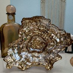 Gorgeous 'Oyster Shell' glass dish, Approx. 17" x 14",, Also 'Sea Urchin' available