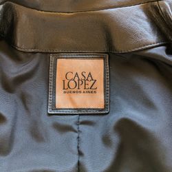 women's medium Casa Lopez Leather Jacket..diamond stich ...CASH