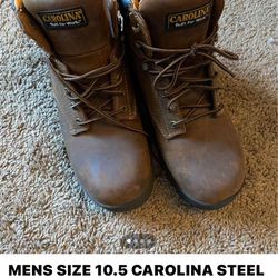 MENS STEEL TOE BOOTS SIZE 10.5, WORE ONE TIME 