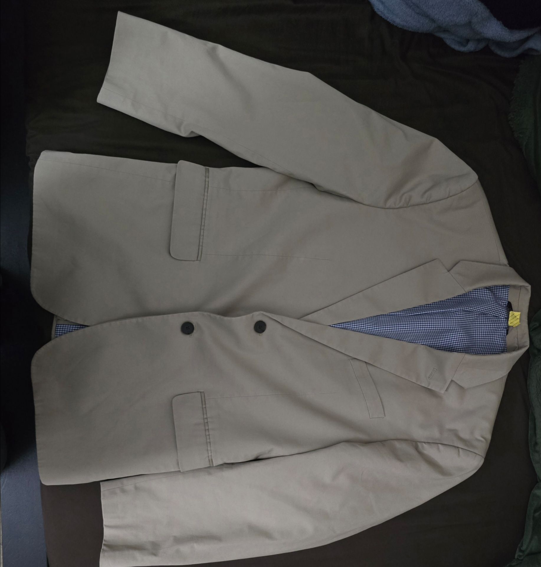 Banana republic Khaki and blue plaid inner sport coat 44R