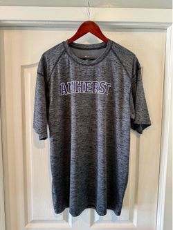 Amherst College Short-Sleeve Moisure-Wicking T-Shirt, Loose Fit, Men's XL, Heathered Gray, Badger Sport