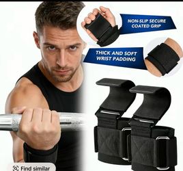 SPORTIC Lifting Hooks & Wrist Straps Set 1000LB Capacity