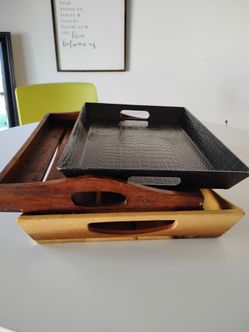 Designer Serving Tray Set (3) - Pottery Barn, B. Smith, Luxe Croc