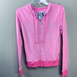 Pink Victoria’s Secret hoodie sweatshirt zip up xs
