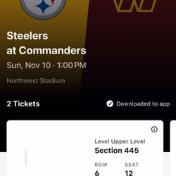 Commanders Vs Steelers Tickets 