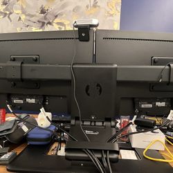HP 24” Monitor Pair (set b) with dual screen stand/mount