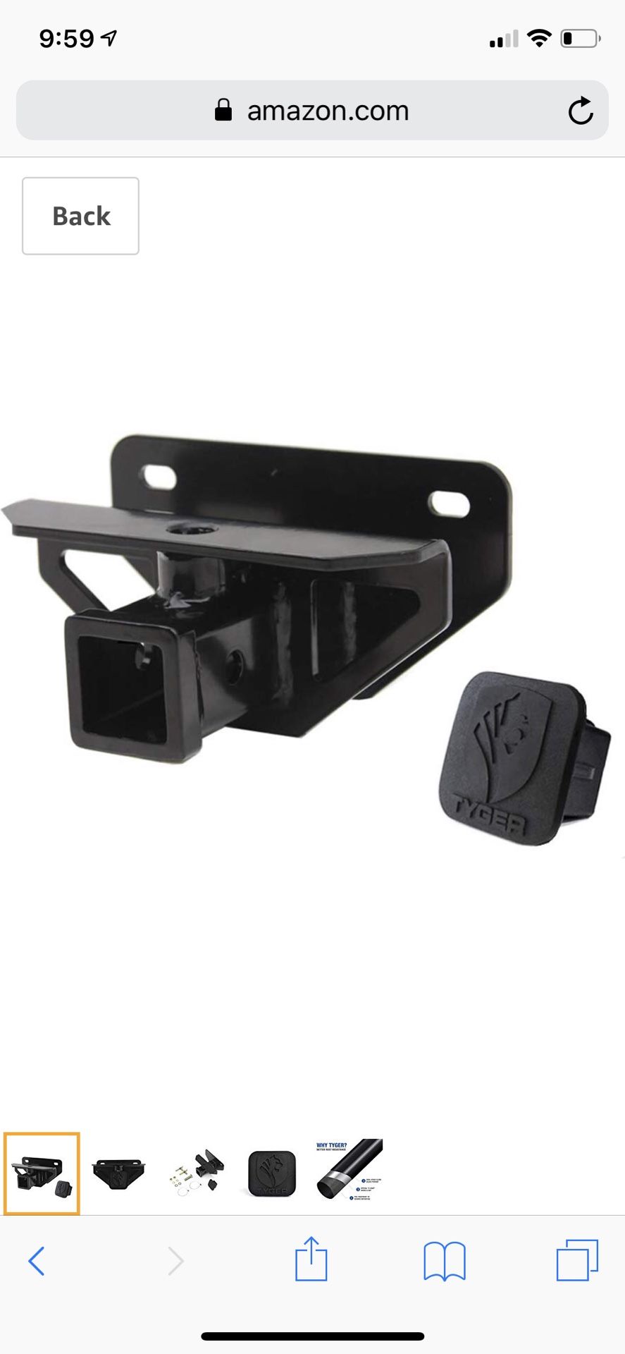 Tyger Auto Class 3 Hitch & Cover Kit For Dodge Ra 1500/2500/3500