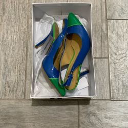 Blue With Green Tip Dress Shoes 