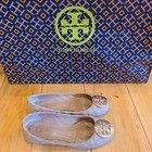 Tory Burch Designer Beige Quilted Flats Shoes Size 6