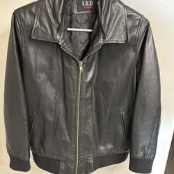 Used LLD Leather Jacket With Detachable Collar Boys 11-12