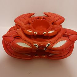 Vintage 10 Inch Crab Porcelain Set