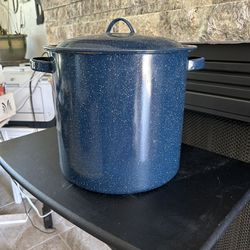 🔥Blue Speckled Enamel Steel Stock Pot/Large With Lid